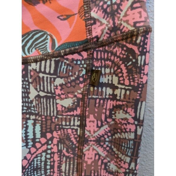 Maaji Womens Legging African Animal Print Abstract Gray/Orange X-Small - Picture 3 of 6